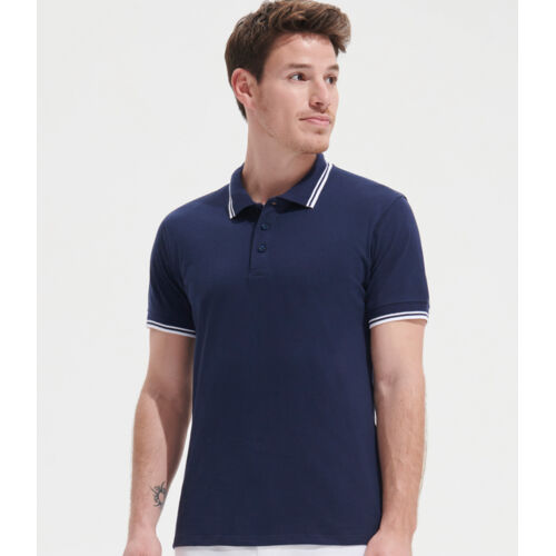 SOL'S Pasadena Tipped Cotton Piqué Polo Shirt Thumbnail